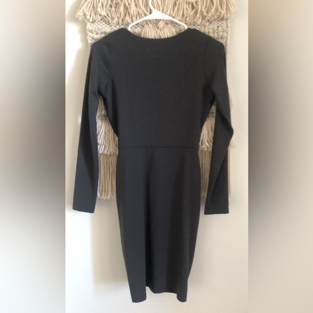 NWT Susana Monaco Side Circle Cutout Dress Long Sleeve Stretchy in Gray Smoke - Picture 5 of 7